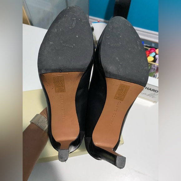 Franco Sarto Black Leather and Suede Heels - Picture 4 of 4